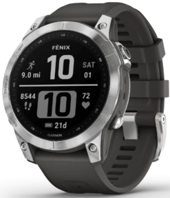 Garmin Fenix 7 Silber Mit Graphitfarbenem Armband