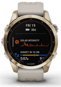 Garmin Fenix 7S Sapphire Solar DLC Titan -Angebote Trek Zelt Store garmin sportuhr fenix 7 solar titan creme 2 1280x1280